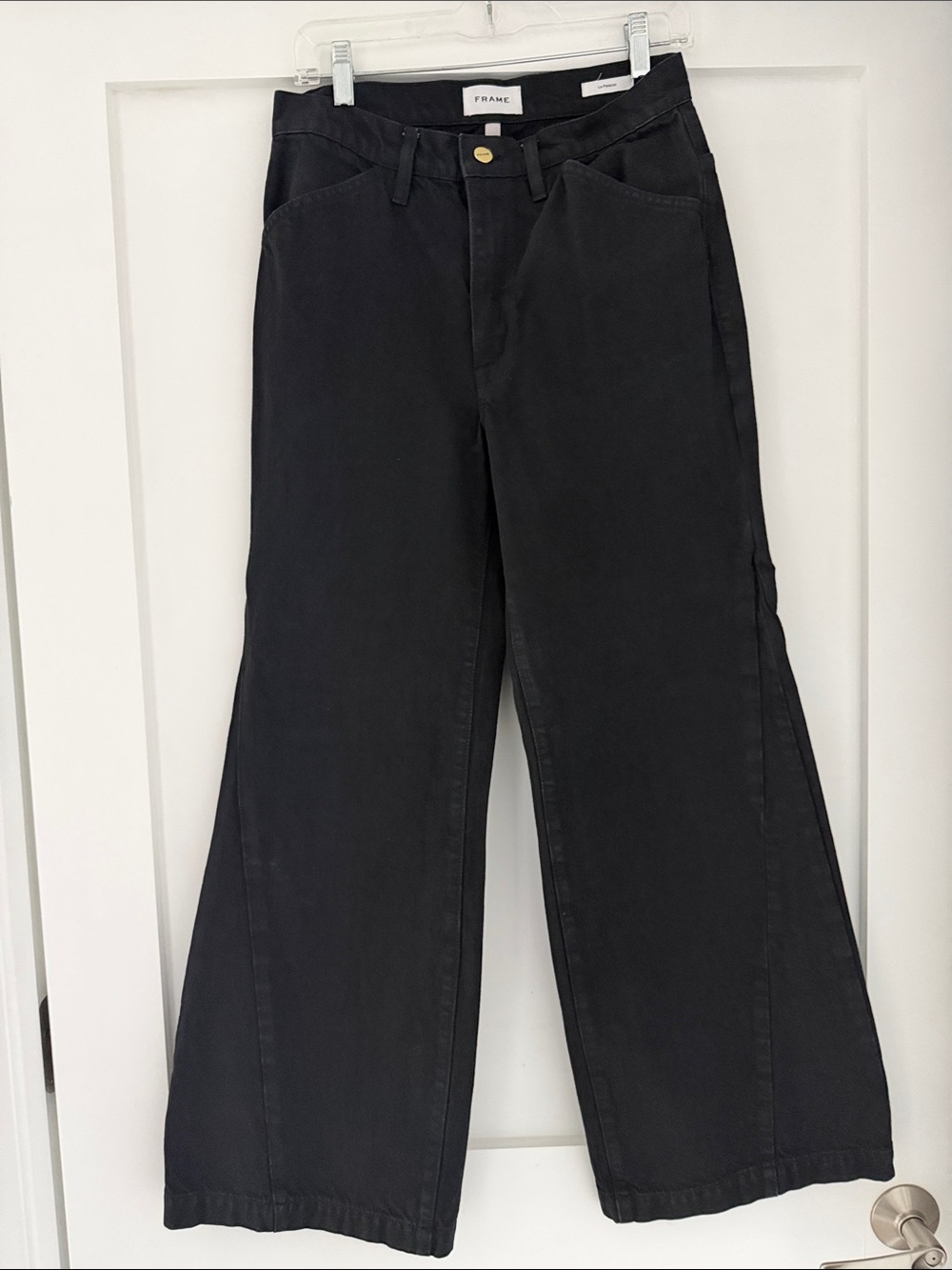 Frame Le Palazzo Women’s Jeans in Black - Picture 4 of 8